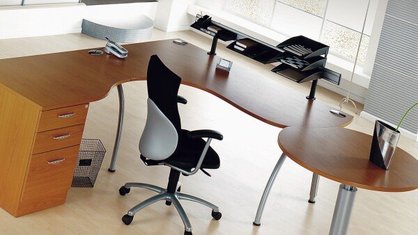 Elite Callisto Bow Fronted Rectangular Desk MFC 1600 x 900mm