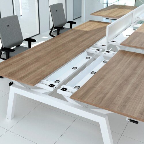 Elite Linnea Elevate Height Adjustable Desk with Shared Inset Leg 1600 x 800mm MFC Finish