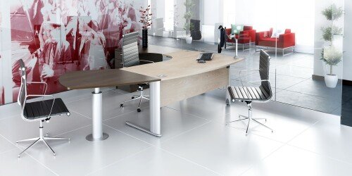 Elite Optima Plus Bow Fronted Rectangular Desk - 1800 x 900mm