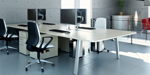 Elite Linnea Rectangular Desk with Shared Inset Leg 1000 x 800mm