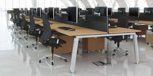 Elite Linnea Rectangular Desk with Shared Inset Leg 1600 x 800mm
