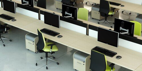 Elite Linnea Rectangular Desk with Shared Inset Leg 1000 x 800mm