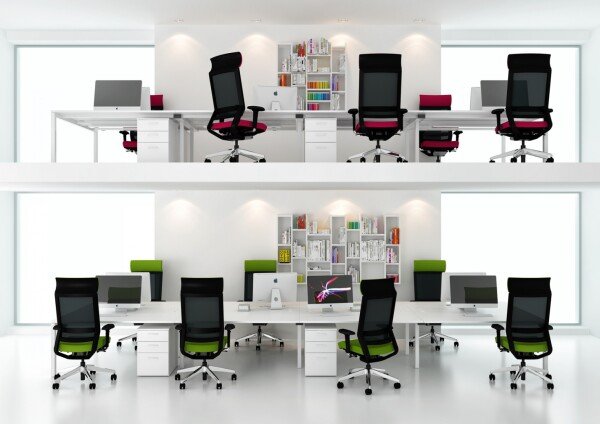 Elite Matrix Rectangular Desk with Shared Leg 1400 x 800mm