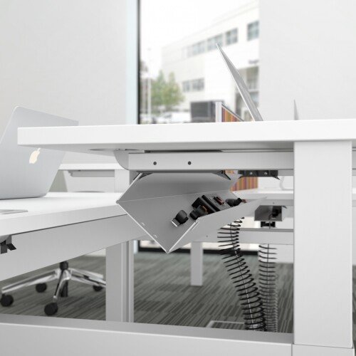 Elite Progress Lite Height Adjustable Double Bench Desk MFC 1800 x 1600mm