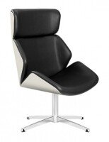 Elite Cascara High Back White Moulded Shell Upholstered Swivel Chair