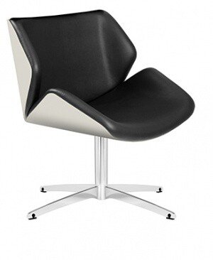 Elite Cascara Medium Back White Moulded Shell Upholstered Swivel Chair