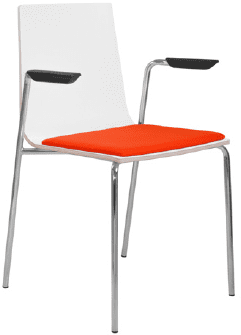 Elite Multiply Breakout Chair with Arms, Black Frame & Upholstered Seat Pad