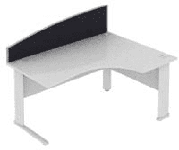 Elite Desk Mounted Curved System Fabric Screen - Width 1773mm