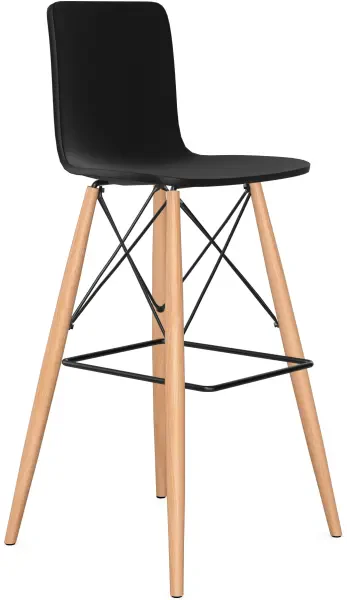 Elite Bob Stool with Polypropylene Shell & Dowel Wooden Frame