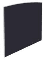 Elite Curved Floor Standing Screen - Fabric 1373 x 27 x 1300-1100mm
