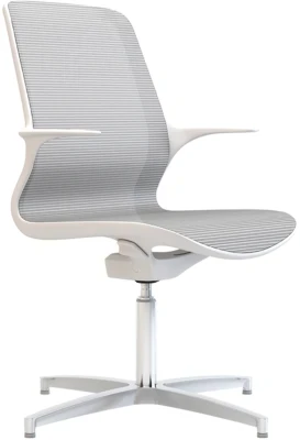 Elite Tempo mesh Back Meeting Chair with polished Aluminium Base