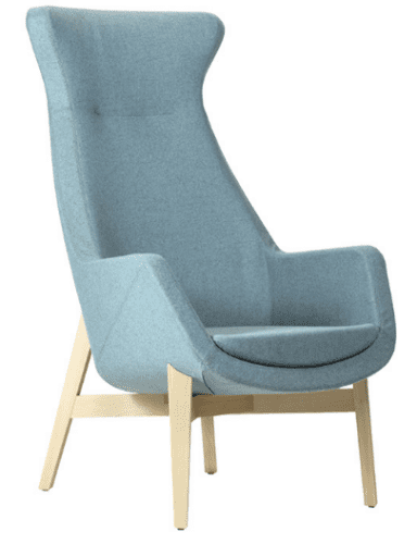 Elite Elipsa High Back Lounge Chair with Wooden Frame