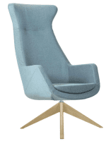 Elite Elipsa High Back Lounge Chair with Swivel Wooden Pyramid Base