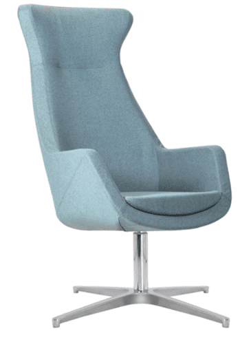 Elite Elipsa High Back Lounge Chair with Polished 4 Star Swivel Base