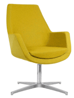 Elite Elipsa Medium Back Lounge Chair with Polished 4 Star Swivel Base