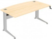 Elite Kassini Bow Fronted Rectangular Desk 1800mm - Height Adjustable MFC Finish