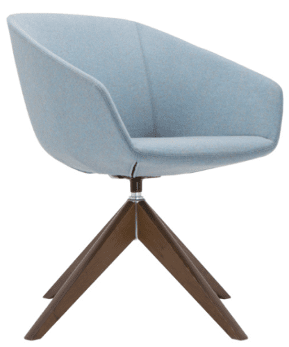 Elite Luma Lounge Chair with Swivel Wooden Pyramid Base