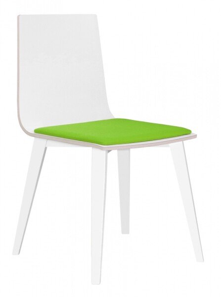 Elite Multiply Breakout Wooden Frame Chair with Beech Shell & Upholstered Seat Pad - White Leg