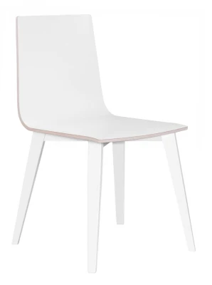 Elite Multiply Wooden Frame Breakout Chair with White Shell - Beech Leg