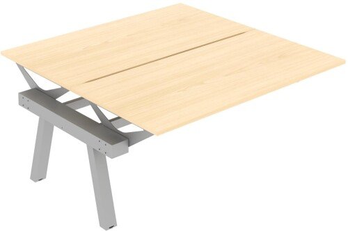 Elite Linnea Elevate Double Height Adjustable Bench with Shared Inset Leg 1600 x 1600mm MFC Finish