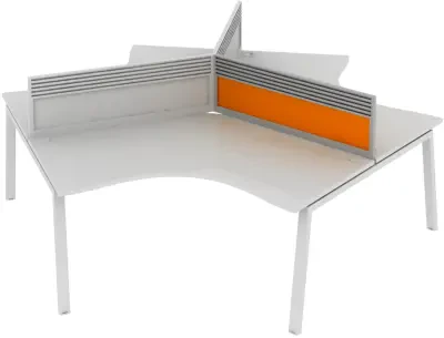 Elite Linnea System Screen 120 Degree with Management Rail - Acrylic 979 x 27 x 375mm