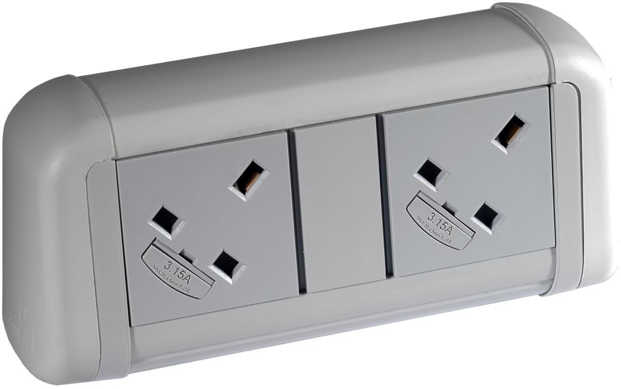Elite Flex 2 Gang Desk Top Power Module in Black - Elite Office ...
