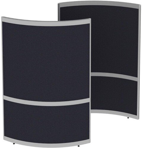Elite Huddle Single Curved Screen with Bottom & Top Fabric Panels