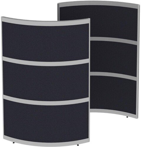 Elite Huddle Single Curved Screen with Bottom, Middle & Top Fabric Panels