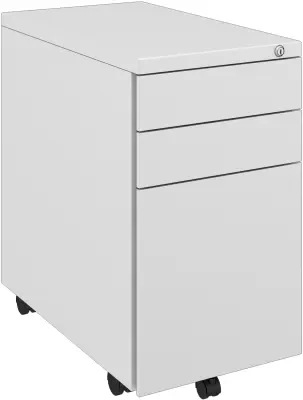 Elite Metal Narrow Under Desk 3 Drawer Mobile Pedestal