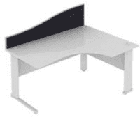 Elite Desk Mounted Wave System Fabric Screen - Width 973mm